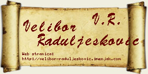 Velibor Raduljesković vizit kartica